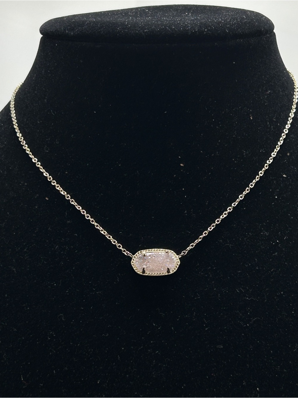 Kendra Scott, Elisa, Pink Druzy Quartz And Gold Necklace